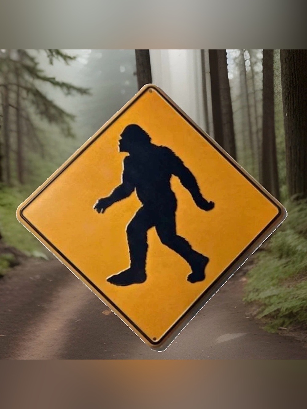 Bigfoot -Sasquatch Silhouette Metal Sign New 9.75 Inches square NEW
